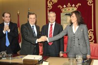 Blanco firma con la Junta y Ayuntamiento de Albacete el protocolo para impulsar la terminal intermodal de mercancías