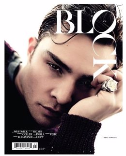 El actor Ed Westwick en la portada de la revista canadiense 'The Block'