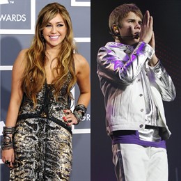 Montaje de Miley Cyrus y Justin Bieber