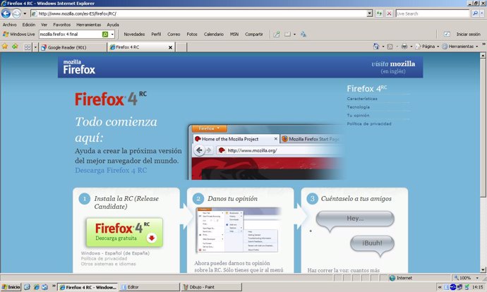 Pantallazo Mozilla Firefox 4