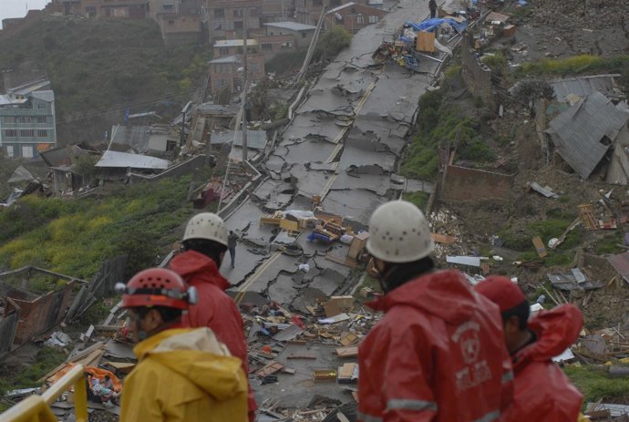Deslizamientos en La Paz (Bolivia) como consecuencia de las lluvias
