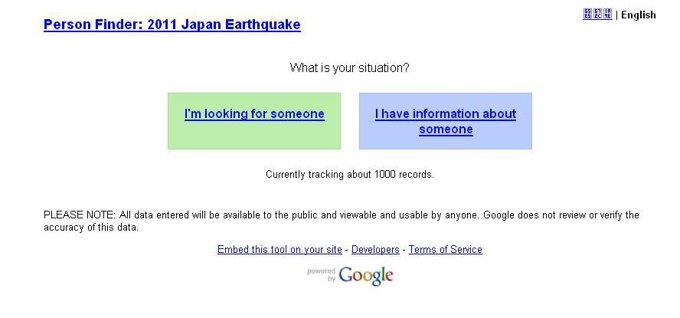 Foto: JAPAN PERSON FINDER