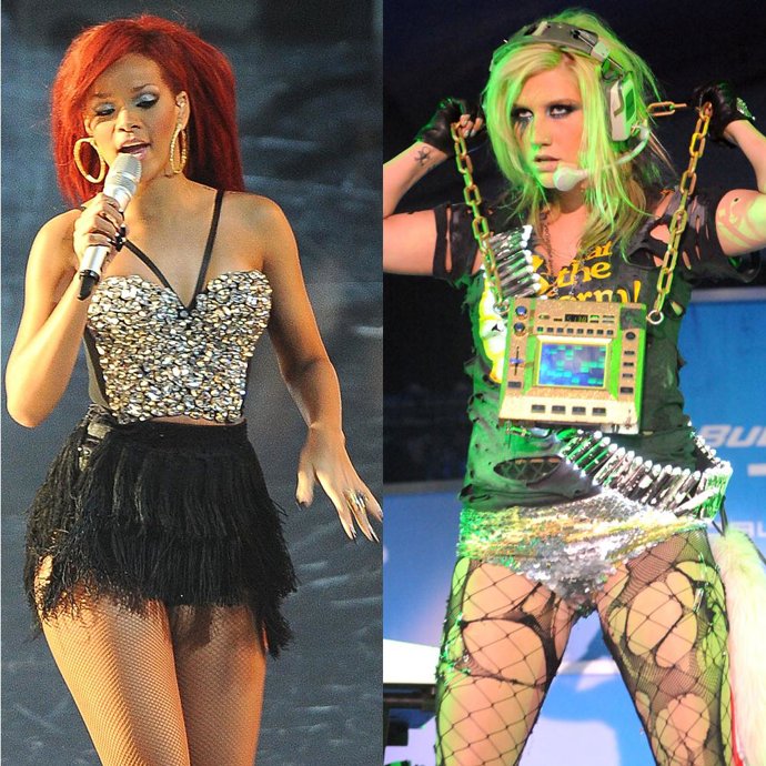 Montaje de Rihanna y Kesha