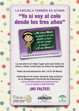 Cartel de la campaña 'Yo sí voy al cole desde los 3 años'