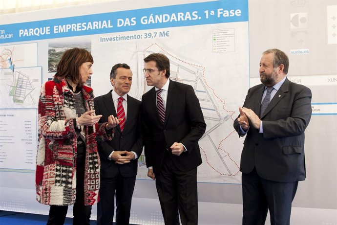 LUGO 10,45 h.-     O titular da Xunta, Alberto Núñez Feijóo, acompañado polo con