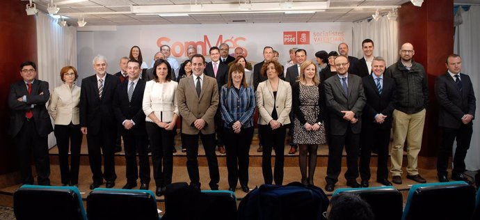 Alarte junto a los candidatos del PSPV por Valencia