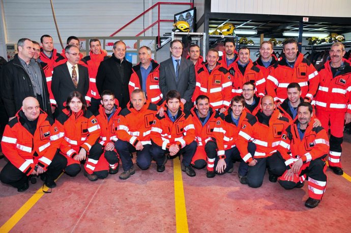 Puig en el parque de bomberos voluntarios de Arbúcies