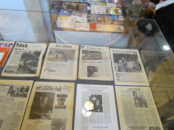 Objetos de la exposición de Tierno Galván