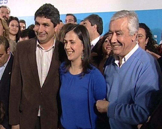 Javier Arenas y Juan José Cortés en un acto del PP