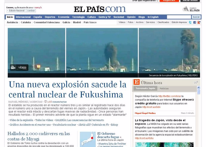 Web del diario El País