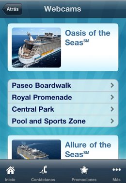 Aplicación para iPhone de Royal Caribbean