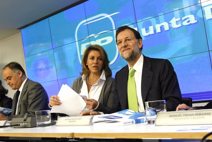 Cospedal y Rajoy, en el comite electoral del PP
