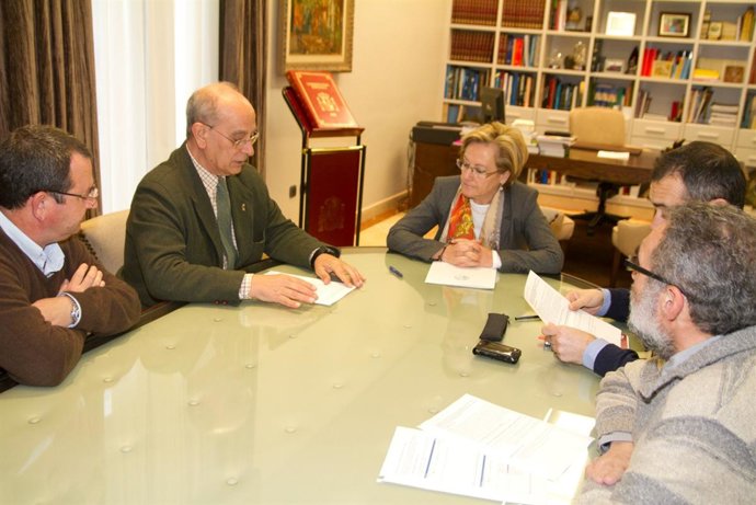 La presidenta de la Diputación, Petronila Guerrero,reunida con el COAH, Gonzalo 