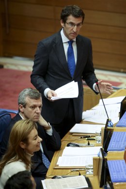 alberto nunea feijoo responde as preguntas dos grupos no parlamento de galiciafo