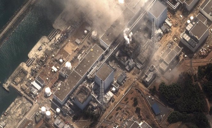 Satélite sobre la central de Fukushima 1, en Japón