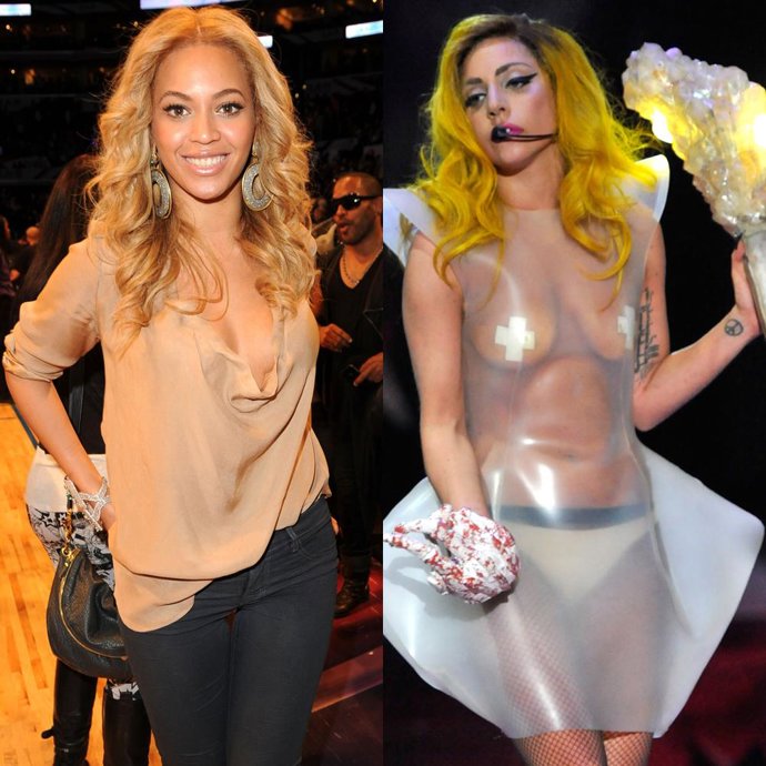 Montaje de Beyonce y Lady Gaga