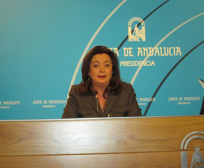 La consejera de Presidencia, Mar Moreno, en rueda de prensa este martes