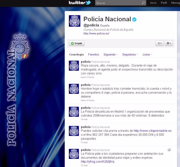Perfil Policía Nacional '@policia'