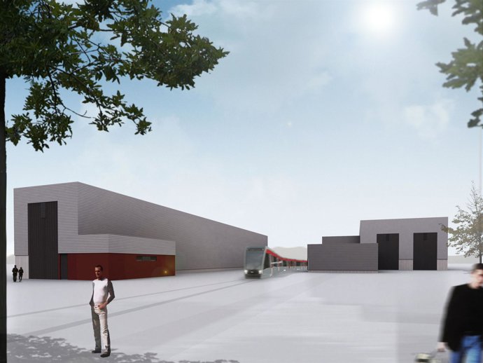 recreacion cocheras tranvia Parque Goya