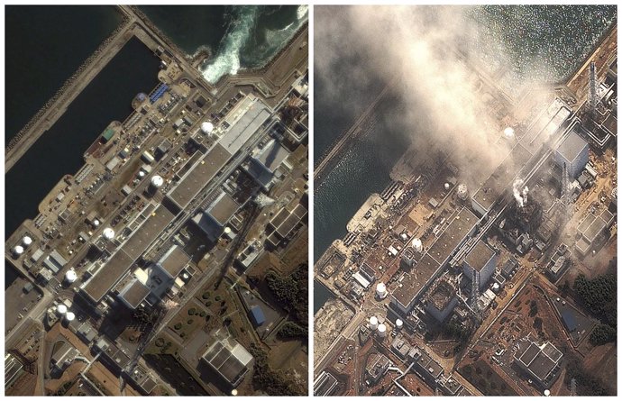 Central nuclear de Fukushima, antes y despues