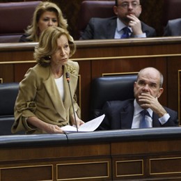 La ministra de Economía, Elena Salgado, en el Congreso