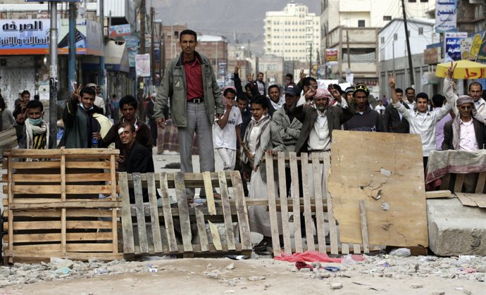 Manifestantes en Yemen