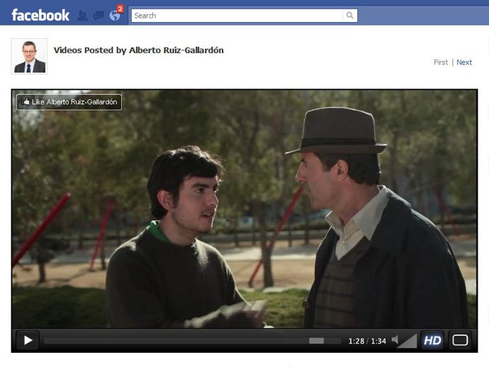 Imagen del vídeo de Gallardón en Facebook