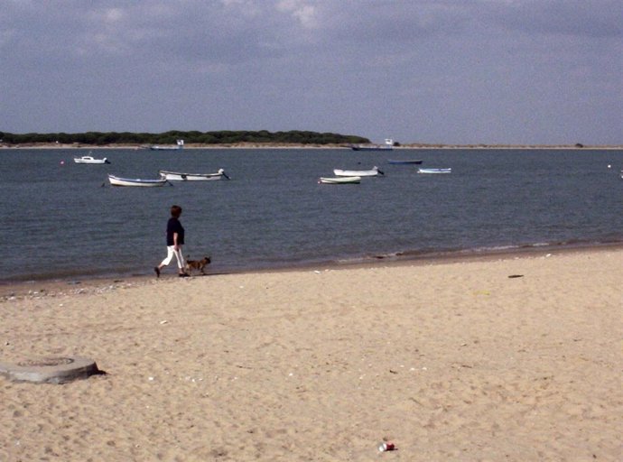 Río Guadalquivir a su paso por Sanlúcar de Barrameda (Cádiz)