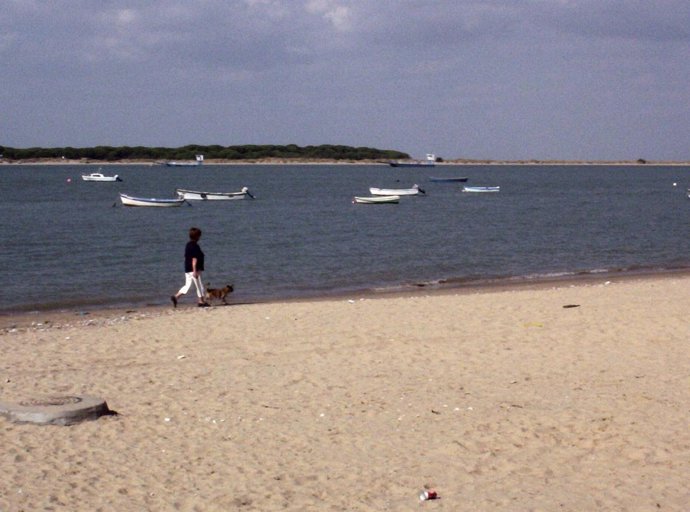 Río Guadalquivir a su paso por Sanlúcar de Barrameda (Cádiz)