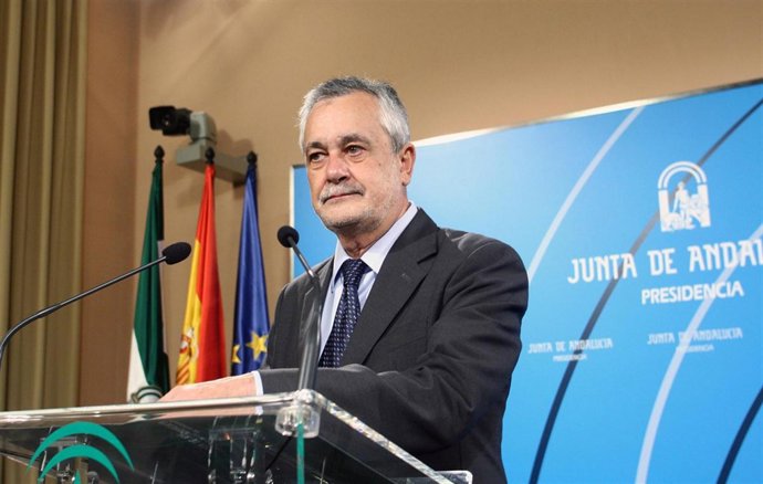 José Antonio Griñán, este miércoles en comparecencia ante los medios