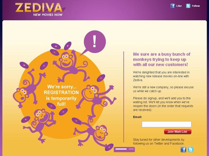 Página web de cine en 'streaming' Zediva