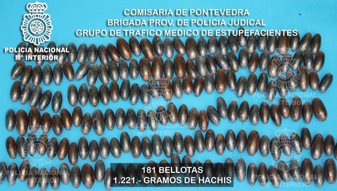 Droga incautada a muleros en Pontevedra