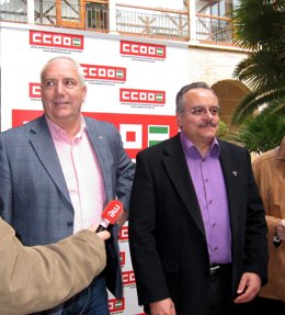 El secretario general de CCOO-A, Francisco Carbonero, y su homólogo en Jaén, Jos