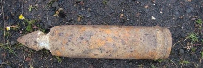 Proyectil de Guerra Civil encontrado