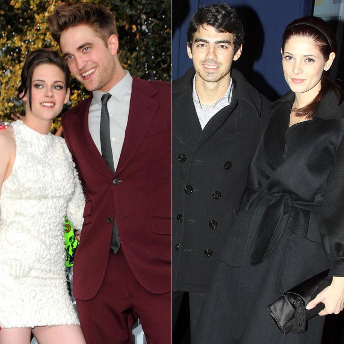 Montaje de Kristen Stewart y Robert Pattinson, y Joe Jonas y Ashley Greene