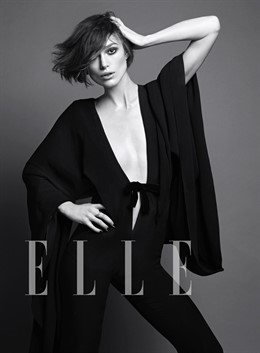 La actriz Keira Knightley posando en la revista Elle