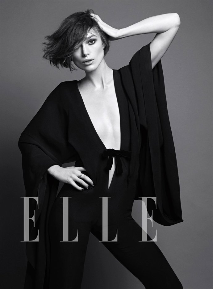 La actriz Keira Knightley posando en la revista Elle