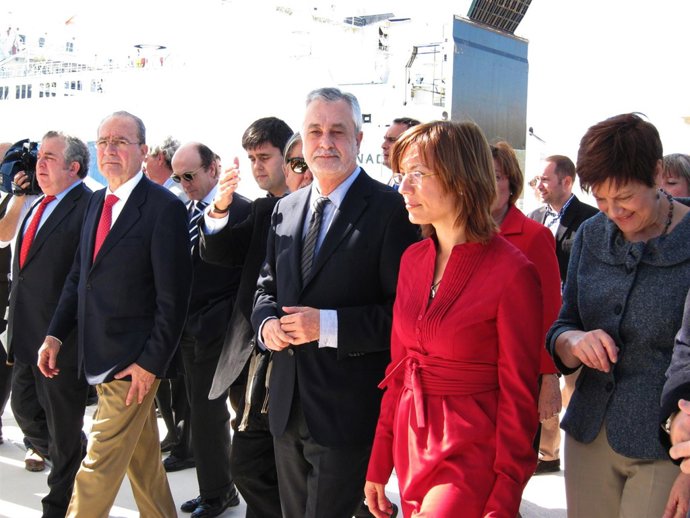El alcalde de Málaga, Francisco de la Torre; el presidente de la Junta, José Ant