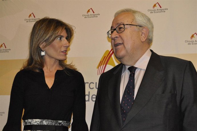 El presidente del Partido Aragonés (PAR), José Ángel Biel, con la vicepresidenta