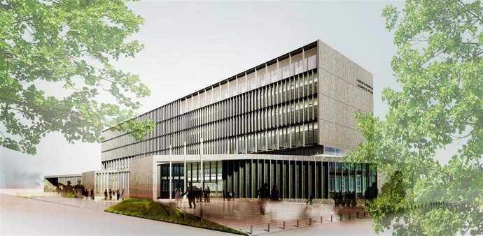 Recreación del futuro Palacio de la Justicia de Huesca