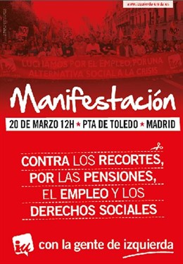 Cartel manifestación IU