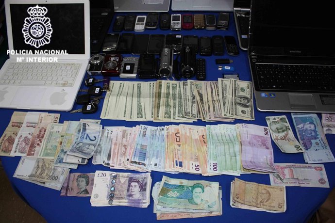 Dinero incautado por la Policía