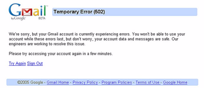 página de error en Gmail adria.richards CC Flickr 