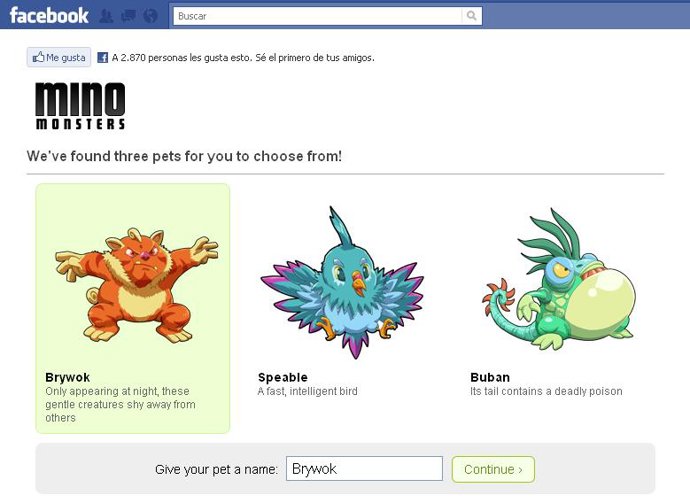 Minomonster, juego para Facebook