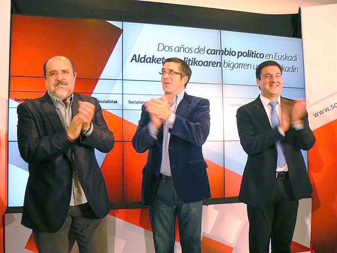 Txarli Prieto, Patxi López y Patxi Lazcoz.