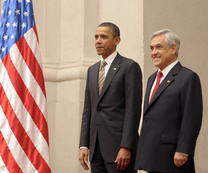 El presidente de EEUU, Barack Obama, con su homólogo de Chile, Sebastián Piñera.