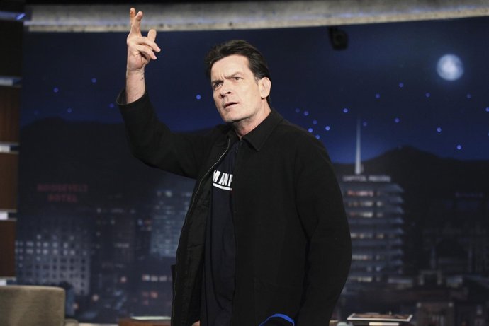 Charlie Sheen en el programa  'Jimmy Kimmel Live'
