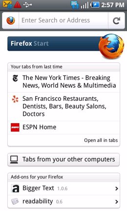 Versión 4 de Firefox para Android