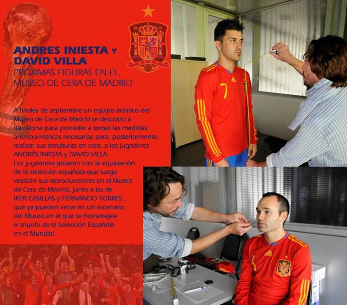 Iniesta y Villa en el Museo de Cera