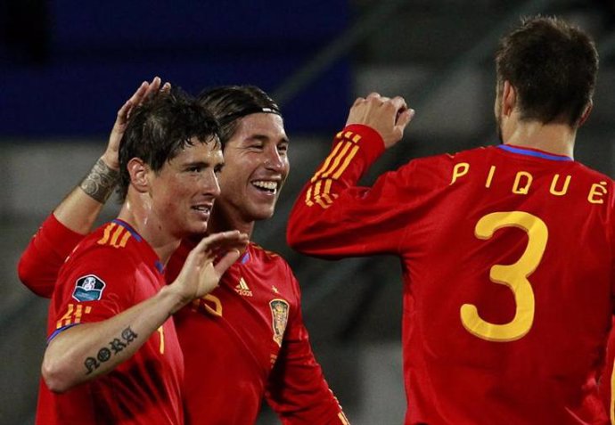 Sergio Ramos, Fernando Torres y Gerard Piqué